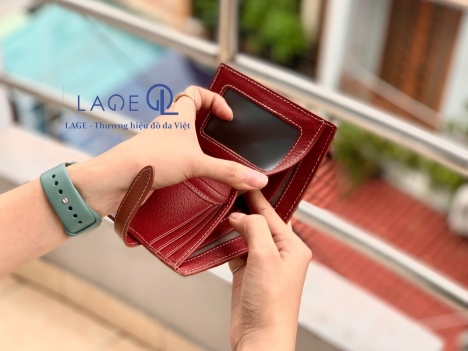 Ví nữ da bò phối vải - tận xưởng không qua trung gian