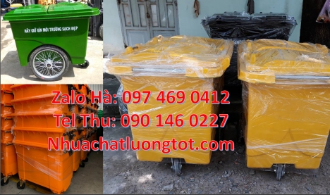 Xe thu gom rác 1000 lít 3 bánh đúc, xe thu gom rác, xe rác nhựa công nghiệp Xe rác nhựa công cộng, X