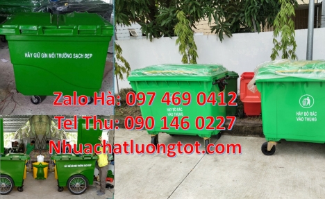 Xe thu gom rác 1000 lít 3 bánh đúc, xe thu gom rác, xe rác nhựa công nghiệp Xe rác nhựa công cộng, X