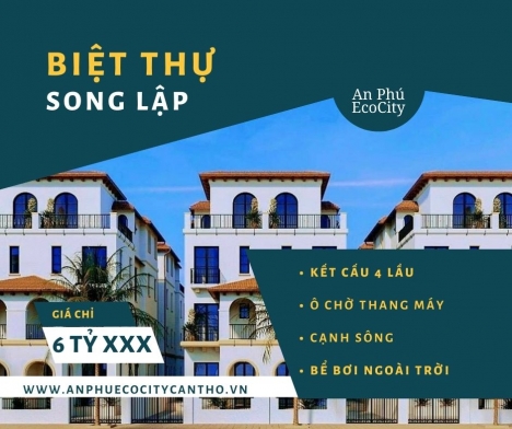 Ra mắt biệt thự mặt tiền lộ hậu sông an phú ecocCity cần thơ