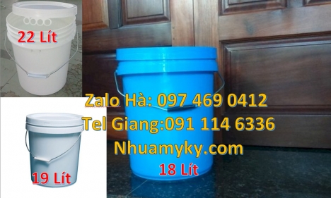 Vỏ thùng đựng sơn 19 lít, Vỏ thùng 20 lít quai nhựa, Xô nhựa 20 lít có nắp chiết rót,