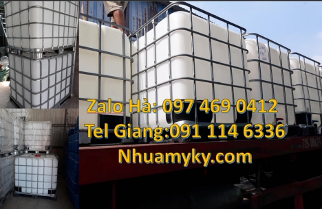 Bồn đựng hóa chất 1000L, Tank nhựa 1000 Lít mới, thùng IBC cũ, bồn nhựa IBC giá rẻ, Thùng nhựa 1000L
