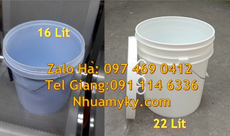 Vỏ thùng đựng sơn 19 lít, Vỏ thùng 20 lít quai nhựa, Xô nhựa 20 lít có nắp chiết rót,