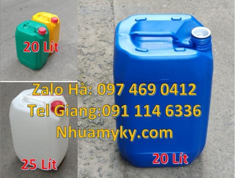 can nhựa 25 lít đựng dầu thực vật giá rẻ, can 25l đựng tinh dầu, can dẹp 30 lít đựng thuốc thú y gia