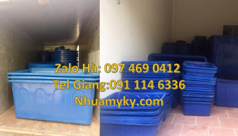 Thùng chữ nhật, Thùng nhựa 1700 lít, thùng nhựa chữ nhật 1250 lít, Thau nhựa 3000l, Thùng nh