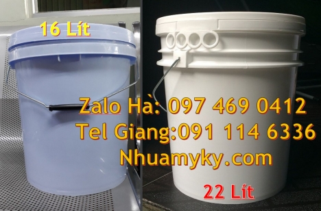 Vỏ thùng đựng sơn 19 lít, Vỏ thùng 20 lít quai nhựa, Xô nhựa 20 lít có nắp chiết rót,