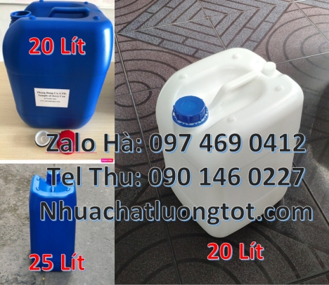 can 20 lít tròn đựng nước khoáng, can 30l đựng hóa chất, can 10l dẹp đựng axit, Can 25l đựng phân bó