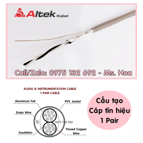 Dây điện điều khiển 2Cx18AWG (1 Pair 18AWG) chống nhiễu