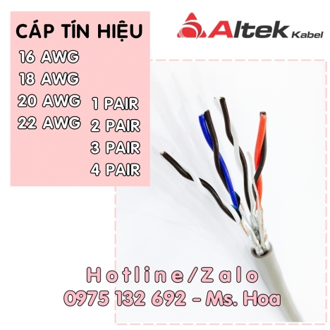 Dây điện điều khiển 2Cx18AWG (1 Pair 18AWG) chống nhiễu