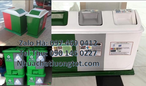 Thùng rác 2 ngăn nắp lật, Thùng rác 3 ngăn bập bênh, thùng rác 2 ngăn gia đìnhThùng đựng rác 2 ngăn,