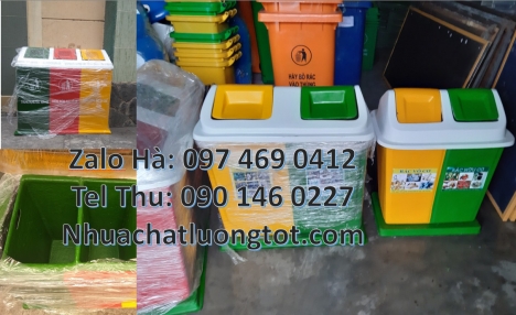 Thùng rác 2 ngăn nắp lật, Thùng rác 3 ngăn bập bênh, thùng rác 2 ngăn gia đìnhThùng đựng rác 2 ngăn,