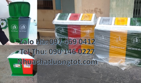 Thùng rác 2 ngăn nắp lật, Thùng rác 3 ngăn bập bênh, thùng rác 2 ngăn gia đìnhThùng đựng rác 2 ngăn,