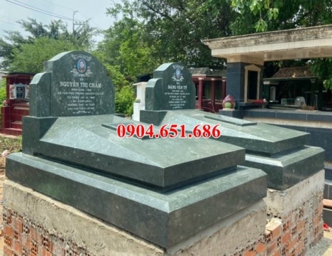 Mẫu mộ đá xanh rêu bán tại Bình Phước 02 – Mộ đá đơn giản đẹp