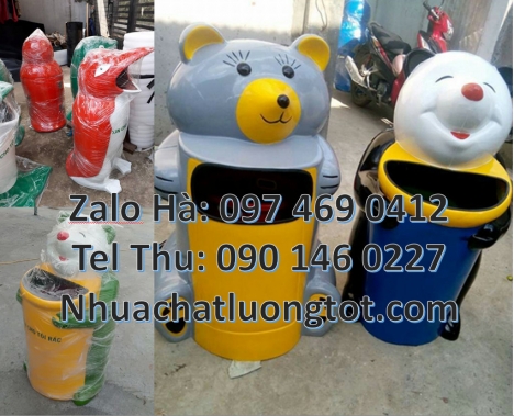 Thùng rác thú composite, Sọt rác con voi, Thùng rác chuột mickey. Thùng rác hìn