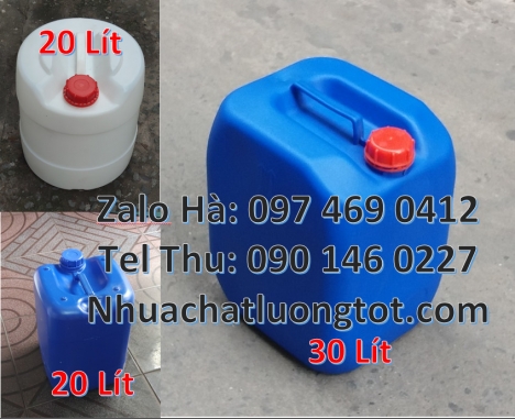 can 20 lít tròn đựng nước khoáng, can 30l đựng hóa chất, can 10l dẹp đựng axit, Can 25l đựng phân bó