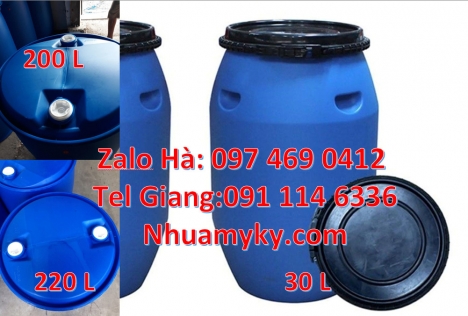 Thùng Phuy 120 lít đai nhựa, Thùng Phuy 30 Lít, Thùng Phuy 50 Lít Phuy nhựa 120 lít, Phuy nhựa 150 l