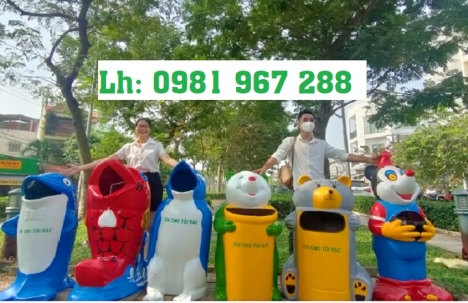  Các mẫu thùng rác hình con vật,thùng rác trường học hình con thú