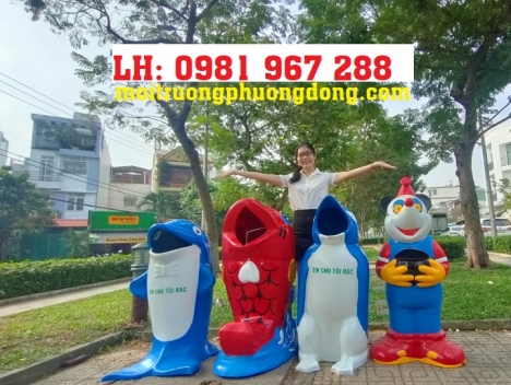  Các mẫu thùng rác hình con vật,thùng rác trường học hình con thú