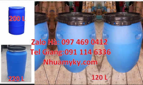 Thùng Phuy 120 lít đai nhựa, Thùng Phuy 30 Lít, Thùng Phuy 50 Lít Phuy nhựa 120 lít, Phuy nhựa 150 l