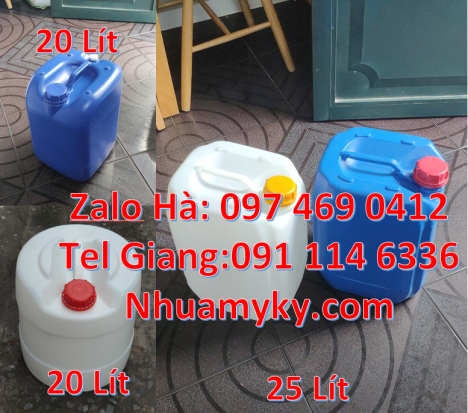 Can vuông 25l đựng phân bón, can 25l trắng, Can dẹp 30l đựng sữa tươi, Can nhựa hdpe, Can nhựa 25 lí