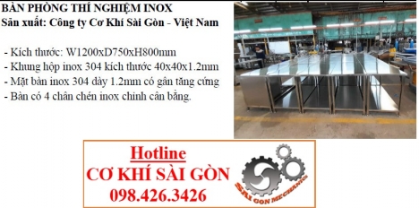 BÀN INOX CHO PHÒNG THÍ NGHIỆM