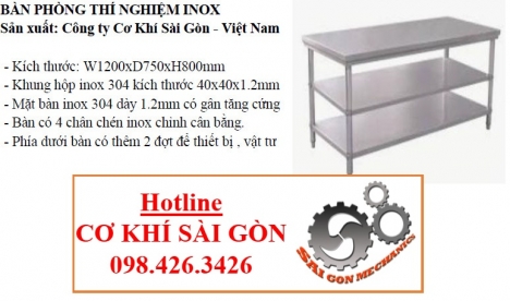 BÀN THÍ NGHIỆM BẰNG INOX 304