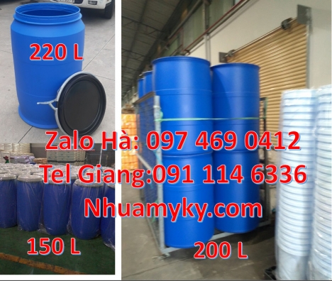 Thùng Phuy 120 lít đai nhựa, Thùng Phuy 30 Lít, Thùng Phuy 50 Lít Phuy nhựa 120 lít, Phuy nhựa 150 l