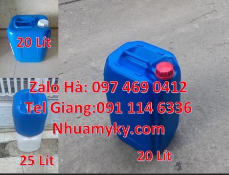 Can vuông 25l đựng phân bón, can 25l trắng, Can dẹp 30l đựng sữa tươi, Can nhựa hdpe, Can nhựa 25 lí