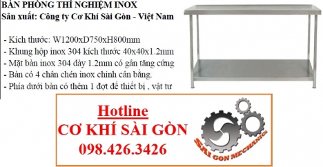 BÀN INOX CHO PHÒNG THÍ NGHIỆM