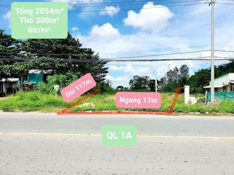 BÁN ĐẤT CÔNG GIÁ RẺ MẶT TIỀN QUỐC LỘ 1A VĨNH LONG