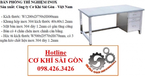 BÀN INOX NỘI THẤT PHÒNG THÍ NGHIỆM