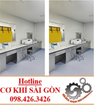BÀN THÍ NGHIỆM ÁP TƯỜNG BẰNG INOX 304