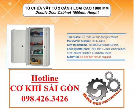 TỦ VẬT TƯ HAI CÁNH CAO 1M8