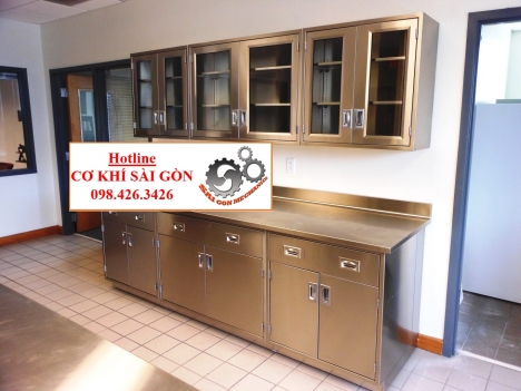 BÀN THÍ NGHIỆM ÁP TƯỜNG INOX - BÀN THÍ NGHIỆM CƠ KHÍ SÀI GÒN GIÁ XƯỞNG