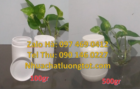 Hũ nhựa trắng đục 200 g, hũ 200 g tường an hũ 250 gram đựng bột, hũ nhựa 250 g đựng nước mắm, hũ nh
