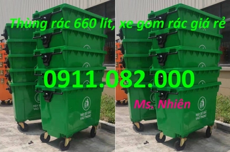 Phân phối thùng rác giá rẻ- thùng rác 120L 240L 660L bánh xe nắp kín- lh 0911082000