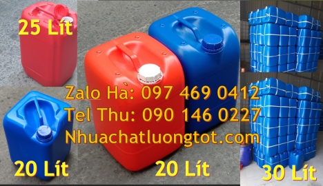 can nhựa 5 lít trong, can 18l đựng mật mía can nhựa giá rẻ, can dẹp 30 lít đựng thuốc thú y giá re