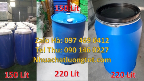 Phuy nhựa 220 lít nắp kín, Phuy nhựa 150 lít nắp mở, Phuy nhựa đựng hóa chất, Thùng phuy nhựa 120 lí
