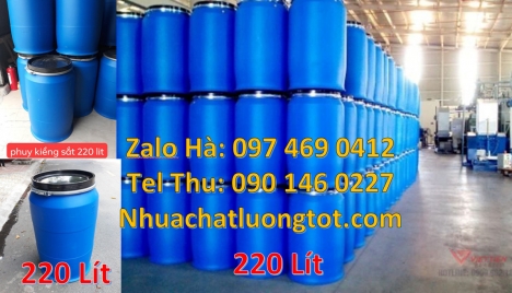 Phuy nhựa 220 lít nắp kín, Phuy nhựa 150 lít nắp mở, Phuy nhựa đựng hóa chất, Thùng phuy nhựa 120 lí
