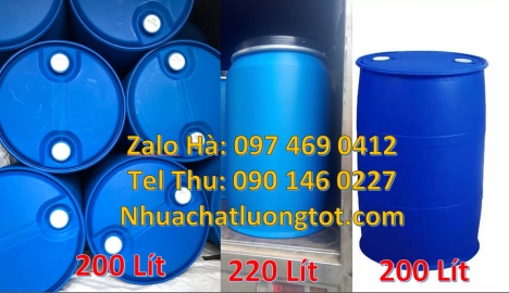 Phuy nhựa 220 lít nắp kín, Phuy nhựa 150 lít nắp mở, Phuy nhựa đựng hóa chất, Thùng phuy nhựa 120 lí