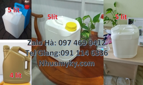 can 5l quay xéo, Can 4l tròn đựng nước lau sàn, Can 5 lít trong đựng mật ong, Can nhựa 2 lít có vòi