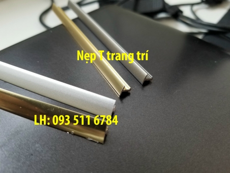 Nẹp T6mm nhôm nẹp T8 inox chỉ tường
