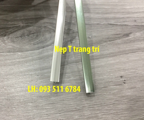 Nẹp T6mm nhôm nẹp T8 inox chỉ tường