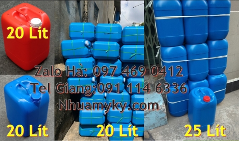 Địa điểm bán 25l cao cấp, Can nhựa 25 lít vuông xanh đựng axit, can 20l giá rẻ, can 25l trắng, Can n