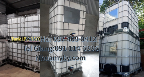 Bồn đựng hóa chất 1000L, Tank nhựa 1000 Lít mới thùng IBC cũ, bồn nhựa IBC giá rẻ, Thùng nhựa 1000L