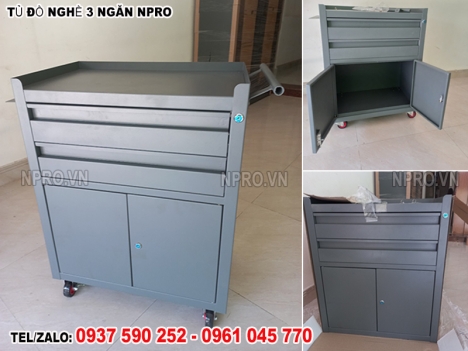 Tủ đựng đồ nghề 2 ngăn kéo 1 ngăn 2 cánh - Tủ đồ nghề 3 ngăn