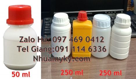 chai nhựa trắng đục, Chai 30ml đựng hóa chất, chai 30ml đựng phân bón, Chai 250ml đựng hóa chất, cha