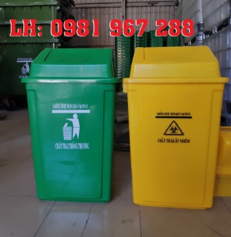 Thùng rác gia đình 60 lít nắp lật