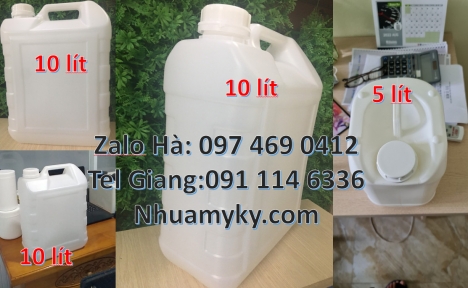 can 5l quay xéo, Can 4l tròn đựng nước lau sàn, Can 5 lít trong đựng mật ong, Can nhựa 2 lít có vòi