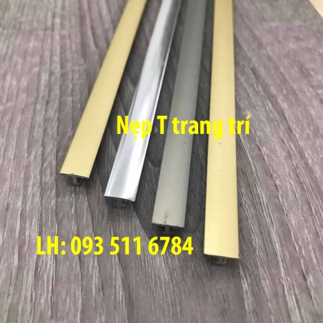 Nẹp T6mm nhôm nẹp T8 inox chỉ tường